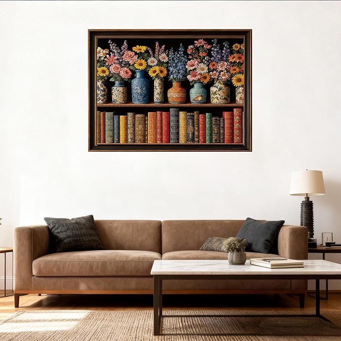 Puzzles for Adults 500 Pieces, Vintage Flower Book Puzzle, Wildflower Pages Jigsaw Puzzle,Finished Size 20.5"x15"