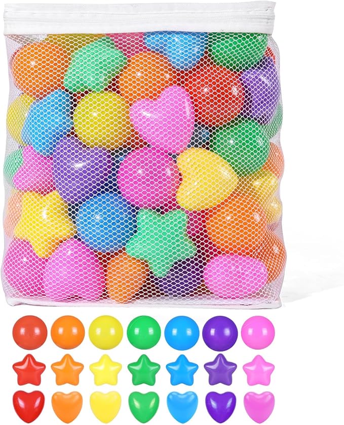 STARBOLO Star Ball Pit Balls for Toddlers -100pcs Phthalate Free BPA Free Crush Proof Play Toy Balls Play Tent Pool Playhouse Playpen Party Decoration.