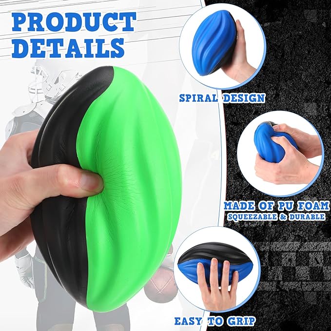 Jerify 20 Pack Mini Footballs Bulk 7 Inch Small Toy Footballs Spiral Foam Soft Sports for Indoor Outdoor Play Game Kids Party Supplies(Black Color Series)