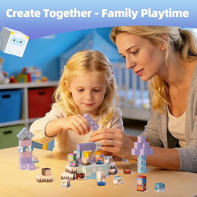 GobiDex 100PCS Magnetic Blocks Magnet Building Toys, Princess Castle Toys for Girls, Upgraded STEM Sensory Birthday Gift for Kids Age 3+ Years Old