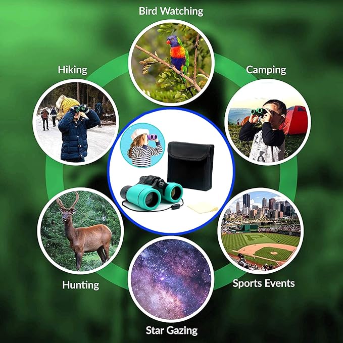Binoculars for Kids Best Gifts for 3-12 Years Boys Girls High-Resolution Optics Shockproof Mini Kids Binoculars Toys Folding Small Telescope for Bird Watching Camping Outdoor Play