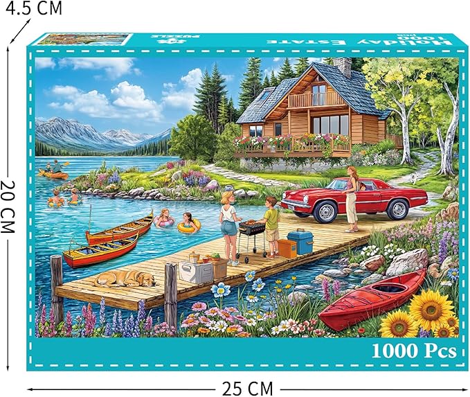 Holiday Estate Puzzles for Adults 1000 Pieces, Jigsaw Puzzles for Adults 1000 Piece, Challenging Game Toys, Impossible Puzzle, Family Decoration Puzzle