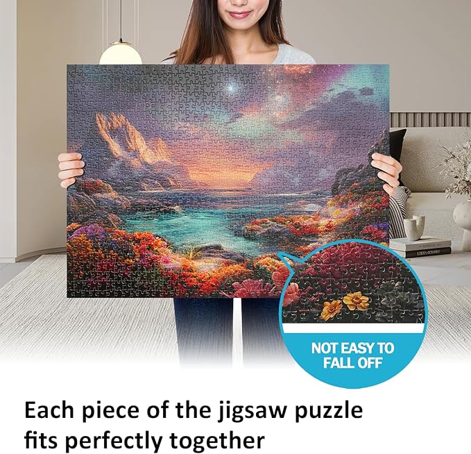 Jigsaw Puzzles for Adults 1000 Pieces Impossible Hard Difficult Challenging Puzzles for Teens Mountain Sea Ocean Flowers Galaxy Night Landscape Jigsaw Puzzle 1000 Pieces 28 x 20 inch