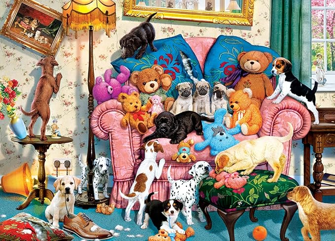 MasterPieces 1000 Piece Jigsaw Puzzle for Adults, Family, or Youth - Loose in The House - 26.75"x19.25" - Cartoon Pattern, Team Colors, Made of Recycled Material