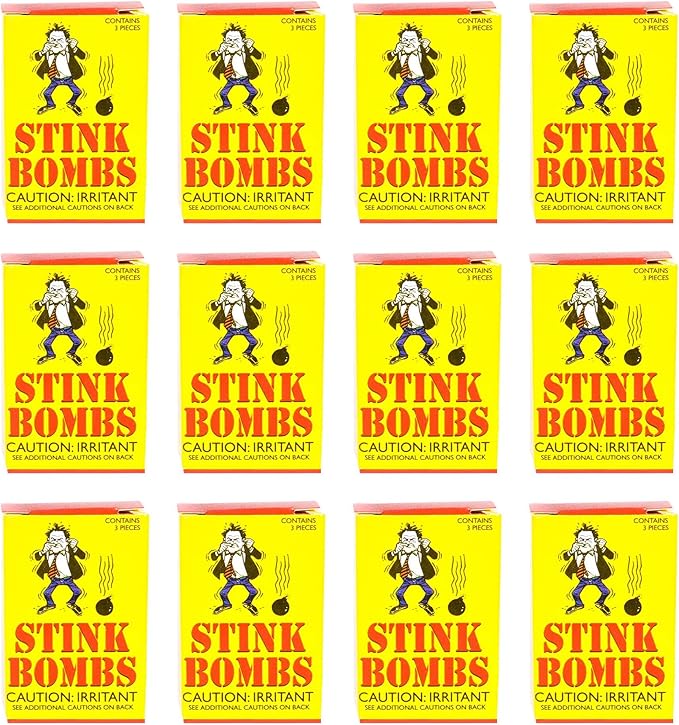 Rhode Island Novelty Stink Bombs | 3 Glass Vials Per Box | 12 Boxes Per Order