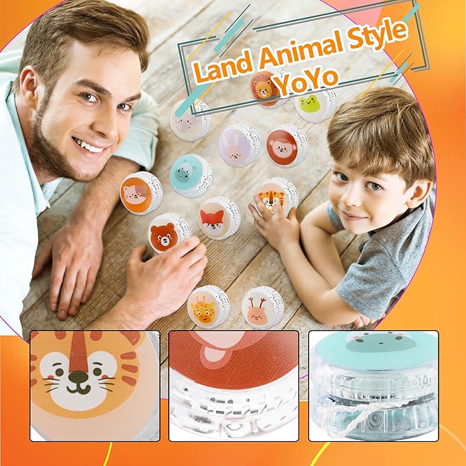 24 Pcs Light up Yo Yo Bulk Animal Beginner Responsive Yo Yo Balls Birthday Party Favors Christmas Stocking Stuffers Classroom Prizes