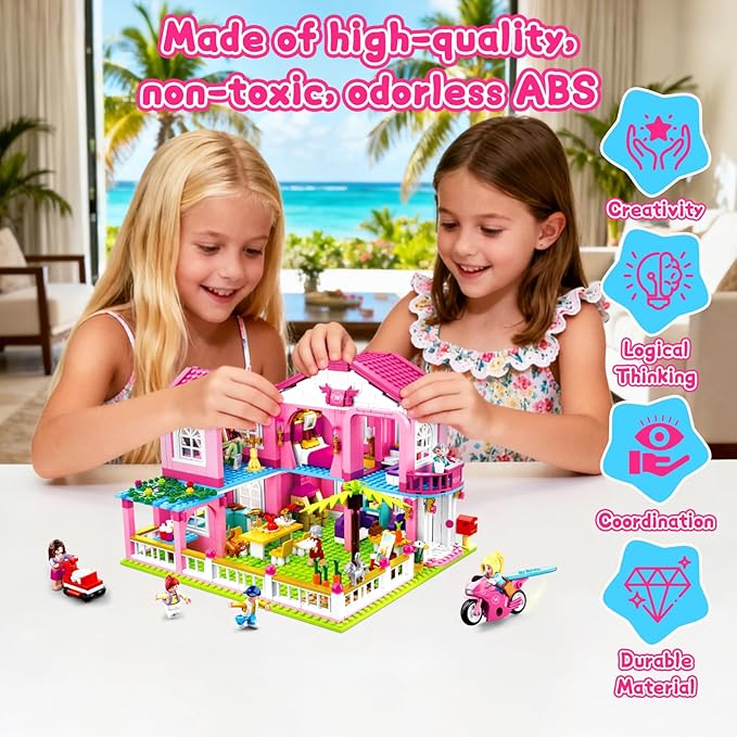Sluban Garden Villa Friends Building Set for Girls, STEM Educational Toy Building Set Gift for Kids Ages 6+