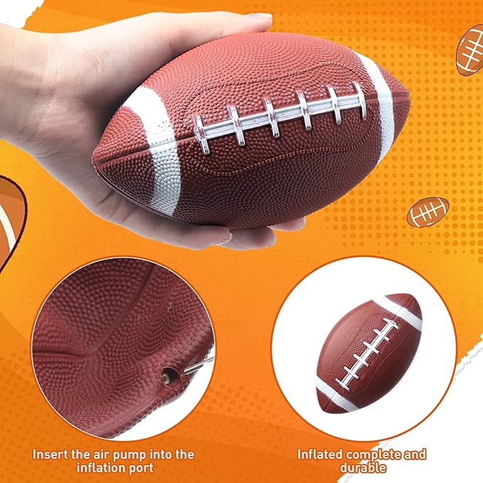 Libima 24 Pcs Mini Inflatable Football 7 Inch Small Rubber Football Sports Playground Balls for Outdoor and Indoor Games Gifts Party Favors