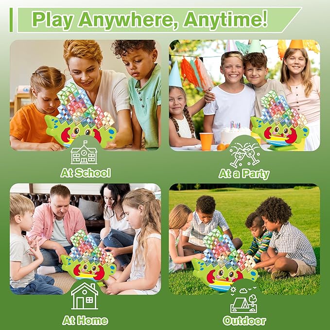 64PCS Crab Stacking Blocks – Montessori Balance Game Toy for Kids, STEM Fine Motor Skill Builder, Colorful Building Toy for Toddlers & Preschool Learning Ages 3+
