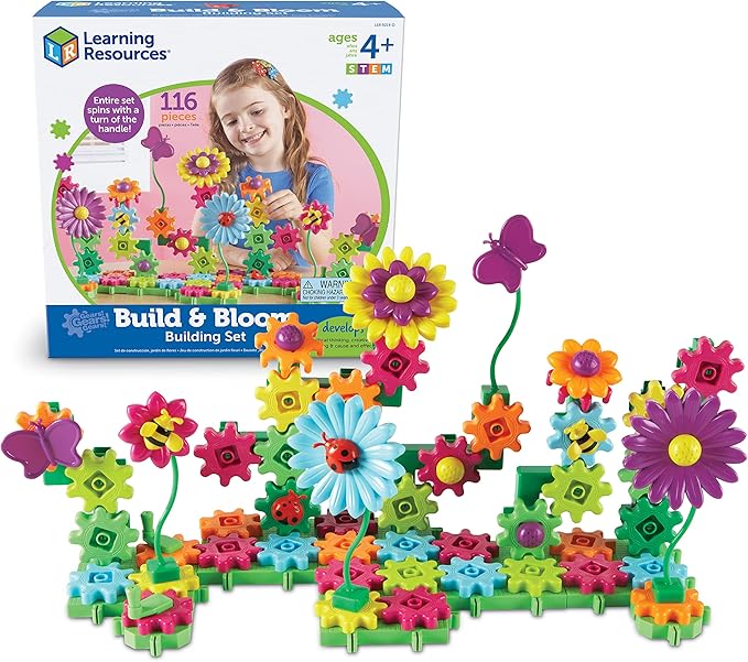 Learning Resources Gears Build & Bloom Building Set - Flower Building Set, Toddler Flower Toy, STEM Activities for Kids Ages 3-5, Garden Toys for Kids, Spring Kids Toys, Gifts for Girls 3-5