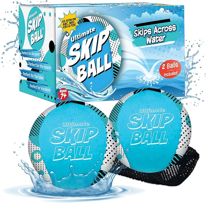 Activ Life The Ultimate Water Skip Balls, Water Bouncing Ball for Swimming Pool, Beach Toys for Friends, Family, Kids and Adults