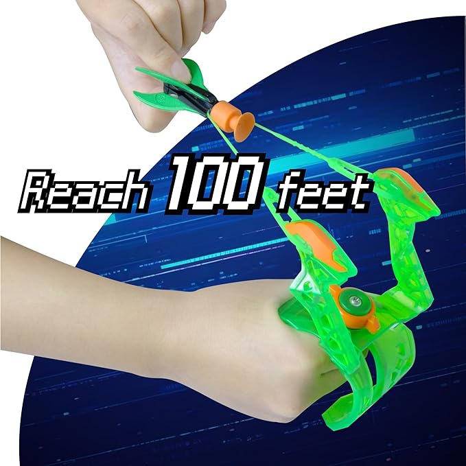 Amazing TOYZ Micro Missiles Green Bow and Arrow Toy for Kids 3 Inches Suction Cup Toy Rocket Launcher with Slingshot, Sticky Target Games Outdoor Backyard Play Birthday Gifts for Boys Girls Ages 6-12