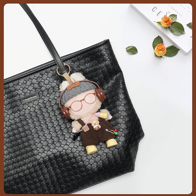 8-Piece Set Dolls Clothes(NO Doll), 17cm Dolls Cute Outfit Accessories, Small Clothes Set for Doll, Gift for Women(Brown)
