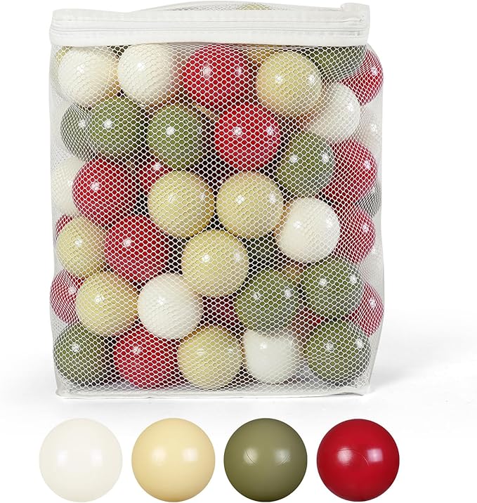 GOGOSO Ball Pit Balls for Toddler, Baby Plastic Playballs Kids Soft Pastel Pelotas Non-Toxic BPA-Free,Christmas Colors,100 Balls