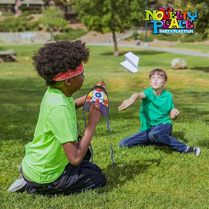 Novelty Place 2 Pack Thumb Ejection Kite Toy - Kite Launcher Slingshot Catapult Kites for Boys Girls Kids & Teens, Mini Beach Kites Easy to Launch and Fun Outdoor Flying Experience(Bird,Rocket)
