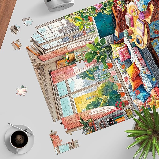 Puzzles for Adults 500 Pieces, Jigsaw Puzzle for Adults, Fun Challenging Family Puzzle -Living Room Corner Puzzles Game, Interlock Perfectly No Dust, Gifts for Friends Parents Father's Day