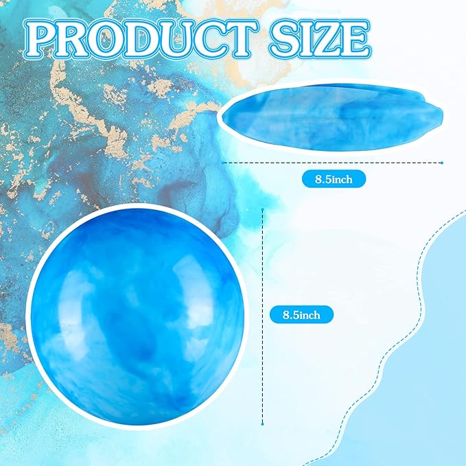 Sotiff 2 Pcs 8.5 Inch Large Inflatable Bouncing Balls Marbleized Bouncy Balls Colorful Inflatable Playground Ball for Adults Pet Party Supplies Beach PVC(8.5 Inch,Red,Blue)
