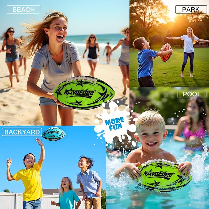 Hydro Water Football - 9.25-Inch Mesh Outer with Rubber Bladder | for All Ages - Pool, Lake, Beach Play | Textured Grip with Real Laces | Includes Pump | Choose 1 or 2 Ball Pack
