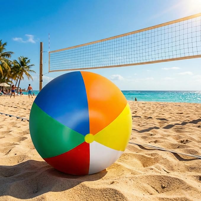 5 ft or 5.9 ft Giant Inflatable Beach Ball Jumbo Rainbow Ball Extra Large Inflatable Toys for Pool Summer Beach Pool Event Party Massive Games