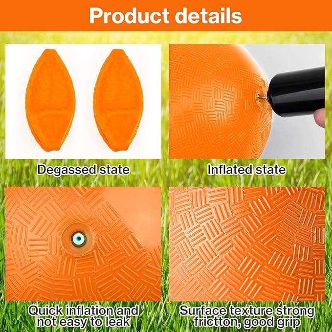 12 Pack Dodgeballs 5 Inch Playground Ball Kickball Orange Inflatable Rubber Handball Bouncy Dodge Ball with 1 Hand Pump for Outdoors Ball Games Gym Camps Picnic
