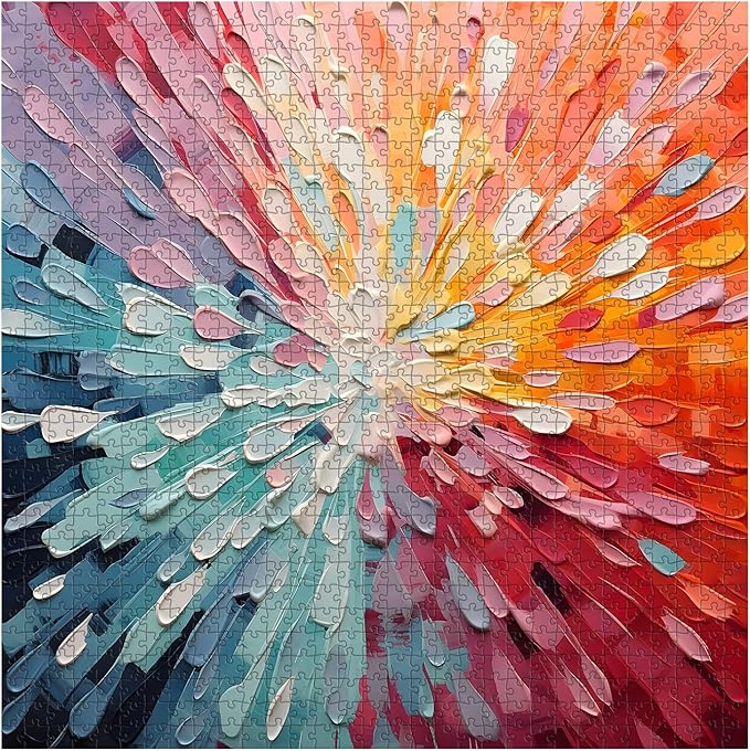 Impossible Puzzles 1000 Piece, Colorful Hard Difficult Puzzle for Adults, Gradient Rainbow Challenging Jigsaw Art Painting
