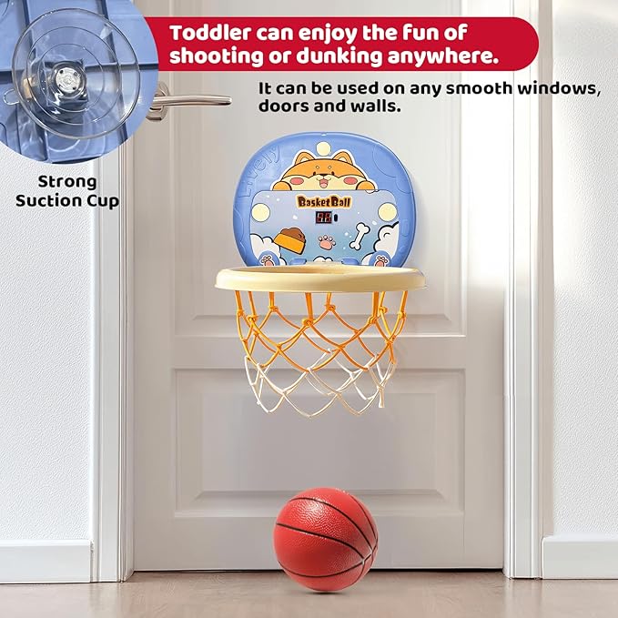 Toddler Baby Mini Basketball Hoop Indoor for Toddlers Kids Boys Room,Baby & Boy Toys 3 4 5 6 Years Old Birthday for 3 4 5 6 Year Old Boys