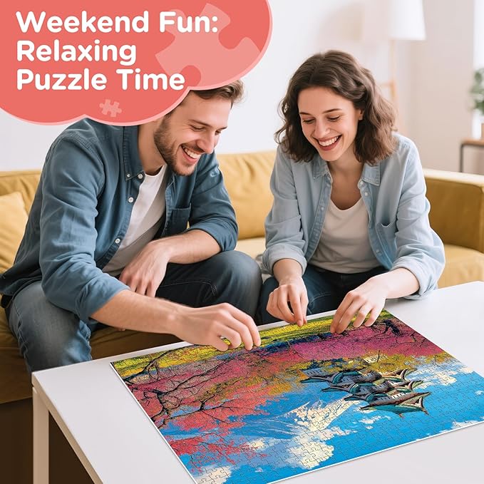Puzzles for Adults 500 Pieces,Snow Mountain Jigsaw Puzzles 500 Pieces,Japanese Cherry Blossom 500 Piece Puzzles for Adults Funny Jigsaw Puzzle Family Activity Game Nights Gift Toy