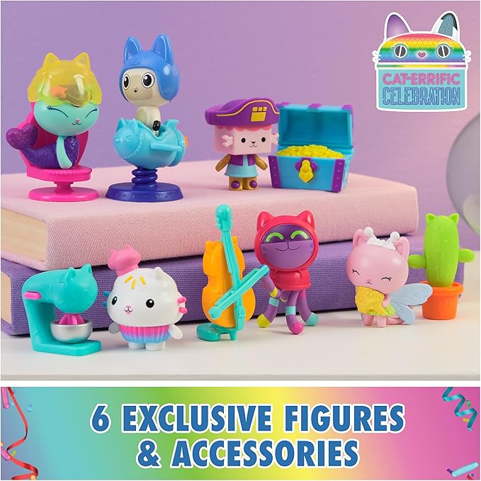 Gabby’s Dollhouse, 12-Piece Story Figures Gift Pack, with 6 Toy Figures & 6 Dollhouse Accessories Set, Kids Toys for Girls & Boys Ages 3+