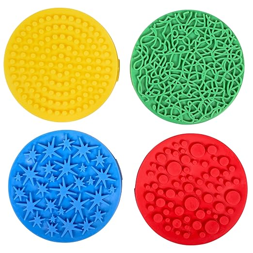 READY 2 LEARN Paint and Clay Palm Printers - Set of 4 - Arts and Crafts Rubber Stampers for Kids - DIY Patterns and Effects
