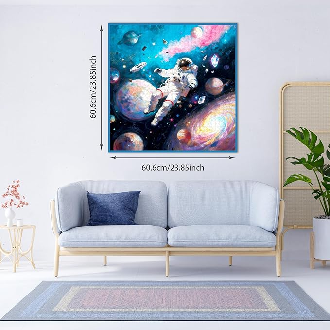 Puzzles for Adults 1024 Pieces Space Astronaut Galaxy Scene Jigsaw, with Letter Markings, HD Poster, No Dust, Jigsaw Puzzles Impossible Puzzle Family Decoration Giftfor Space Lovers