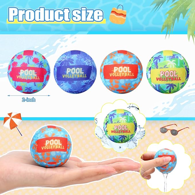 Reusable Water Float Balls Pool Beach Toys for Outdoor Summer Activities 2 Inch Splash Water Small Absorbent Balls Bulk for Adult Swimming Beach Soaking Game Party
