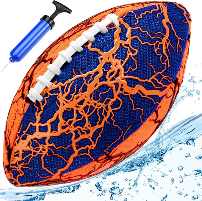 Jasonwell Waterproof Football Pool Toys - Strong Grip Soft Football for All-Weather Play Pool Games Beach Toys Water Footballs Outdoor Sports Toy Christmas Birthday Gifts for Kids Boys Teens Adults
