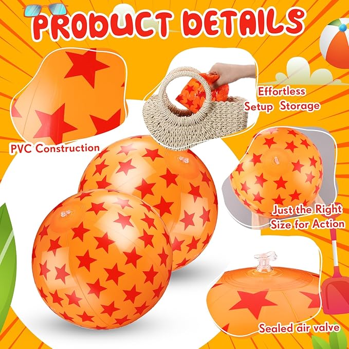 12 Pack Anime Beach Ball 8.5 in Inflatable Beach Balls Bulk for Kids & Adults Cartoon Swimming Pool Toys Pool Party Favors for Birthday Summer Outdoor