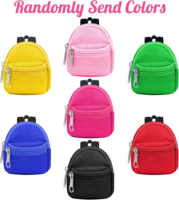 UNICORN ELEMENT 6pcs Doll Backpacks, Mini Zipper School Bags for Dolls, Cute Doll Bags School Supplies Backpack for Doll Accessories