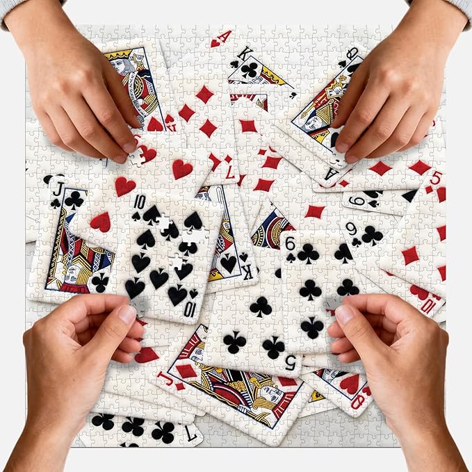 1024 Pieces Adult Puzzle, Plush Velvet Playing Cards Jigsaw Puzzles, Impossible Challenging Puzzle Family Home Decor, Funny Gift for Friends（23.86 x 23.86 inches）