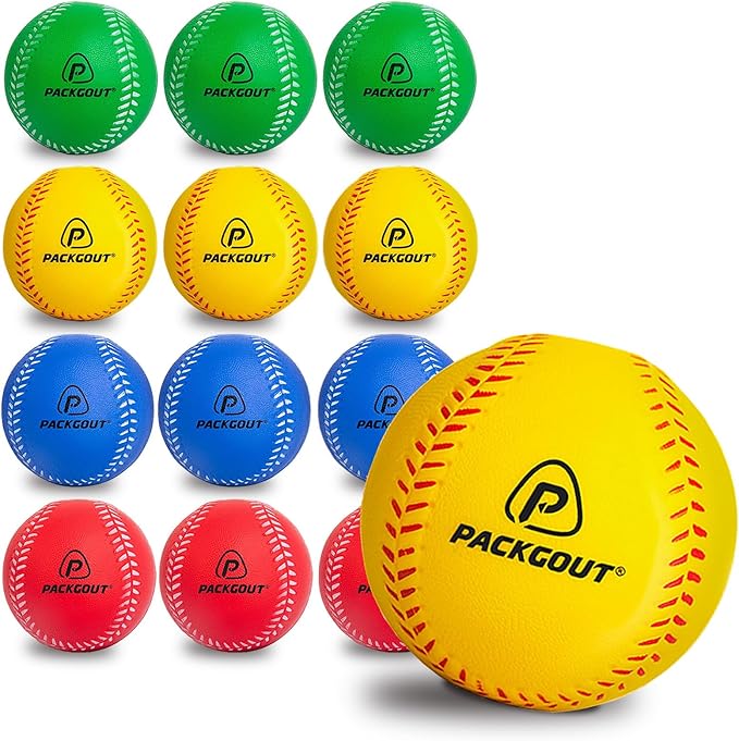 PACKGOUT Soft Foam Baseballs for Kids & Teenagers - Practice & Replacement Balls