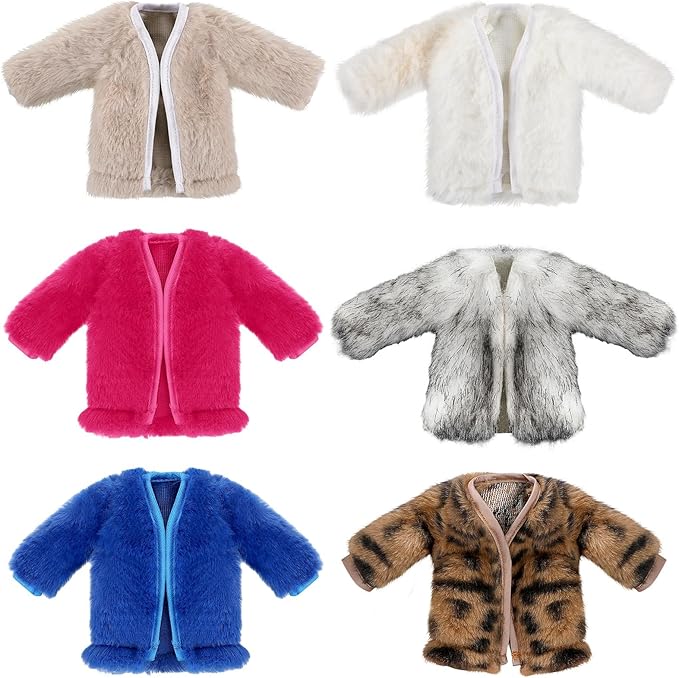 Bencailor 6 Pcs Doll Clothes for 11.8 Inch Doll Clothing Outfit Accessories Winter Coat Tops Swimwear T Shirt Dress Outfit Birthday Gift(Stylish Style,Vivid Color)