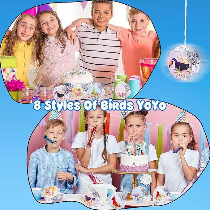 24 Pack Led Light up Yo Yo Bird Flashing Yo-Yos Led Responsive Ball Animal Yoyo for Party Favors Goodie Bag Fillers Classroom Rewards Birthday Outdoor Games Bulk Toys