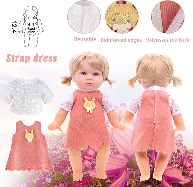 Alive Girl Baby Clothes - 6 Sets 12 Inch Baby Dolls Dress Accessories Include unicorrn Skirt Snow White Dresses Swimsuit Outfits, 12 Inch Doll Clothing for Girls Birthday Xmas Gift
