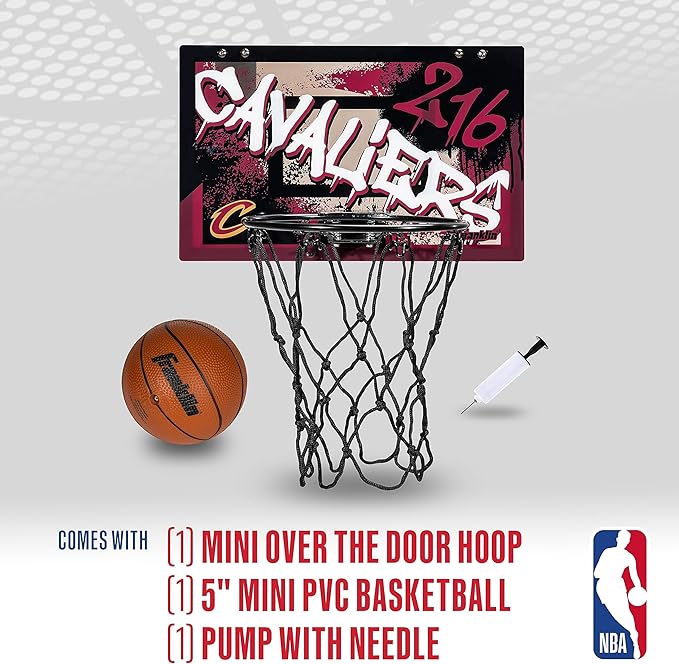 Franklin Sports NBA Team Over the Door Basketball Hoops - Kids Indoor Mini Basketball Hoop + Ball Set - NBA Fan Mini Hoops