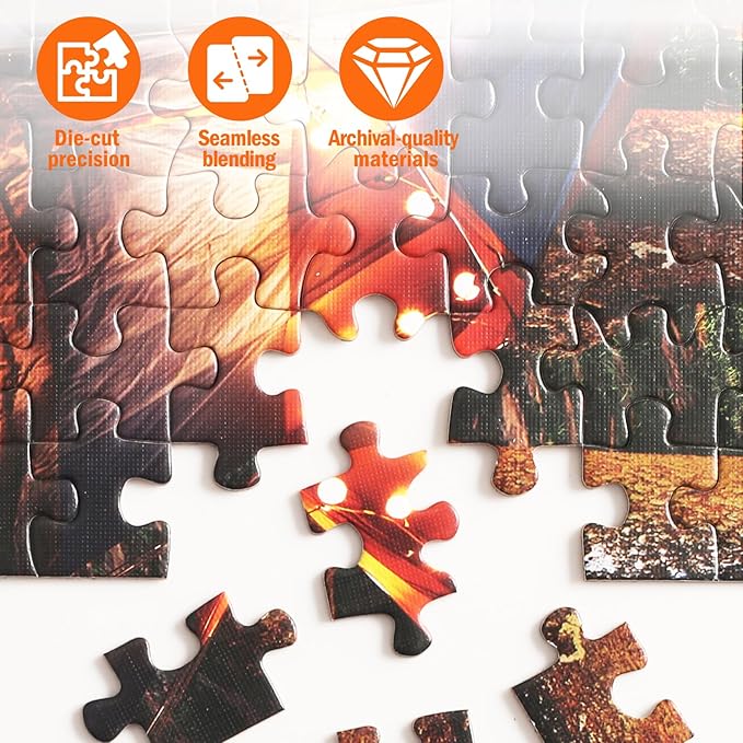 Jigsaw Puzzles for Adults 1000 Pieces, Fishing Village Landscape Difficult Challenging Unique Puzzle for Game Night Family Home Decor, 20x27 Inches, Dusk Lake