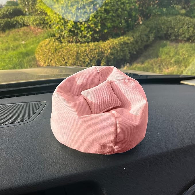 Doll Car Seat Compatible with Labubu, Handmade Bean Bag Chair for 5.9-6.7 inch Doll, Anti-Slip Bottom, Cute Doll Accessories for Display, Fans&Collectors Gifts, Durable Corduroy Fabric (Pink)