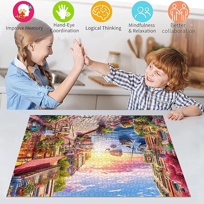 Jigsaw Puzzles for Adults 1000 Pieces, Interlock Perfectly No Dust, Impossible Difficult Hard Fun 1000 Piece Jigsaw Puzzles for Adults-1:1 Poster-Streets Scene