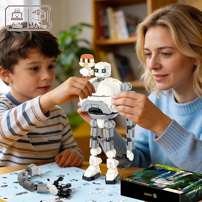 Wildar Robot Building Set with Brightbill for Boys 8-14, Classic Movie Cartoon Robot Action Figure Model Toy, Home Office Decor, Great Birthday Gifts for Fans Adults Kids, 367 PCS