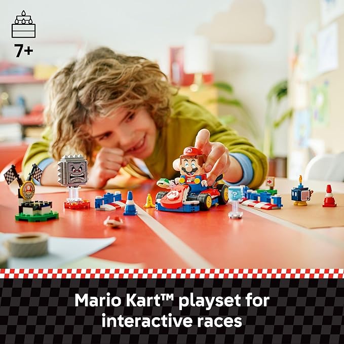 LEGO Super Mario: Mario Kart – Interactive Mario & Standard Kart Building Toy - Pretend Play Racing Playset for Boys & Girls, Ages 7+ - Kids Birthday Gift Idea - 72043