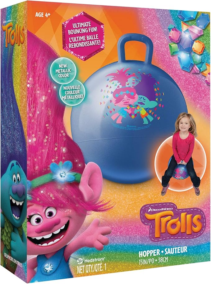 Hedstrom Trolls Hopper Ball, Hop Ball for Kids, 15 Inch, Trolls 2, Model:55-97201