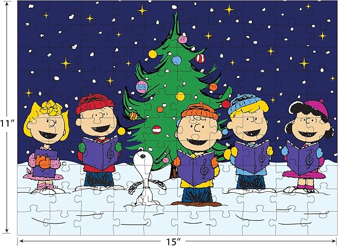 RoseArt - Peanuts - Christmas Caroling - 100 Piece Jigsaw Puzzle for Kids and Adults