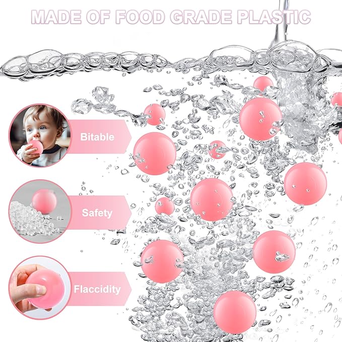 Clear Ball Pit Balls - Crush Proof Plastic Toy Balls for Boys and Girls