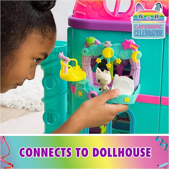 Gabby’s Dollhouse, Pandy Paws Dreamy Balcony Playset, 8-Pieces with Toy Figures, Doll House Accessories & Sensory Play, Kids Toys for Girls & Boys 3+