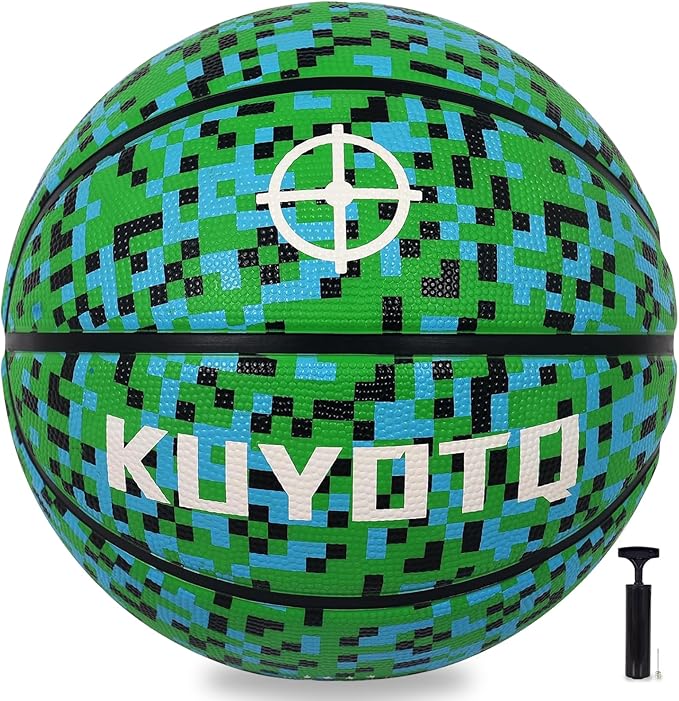 KUYOTQ Kids Youth Adult Size 3/4/5/6/7 (22/25.5/27.5/28.5/29.5") Basketball Premium Rubber or Faux Leather Basketball Indoor Outdoor Basketball for Boys Girls Womens Mens Basketball Gifts (Deflated)